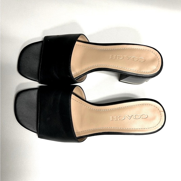 Coach Women's Black Slide Sandals - Picture 1 of 7